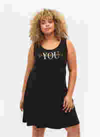 Mouwloze katoenen jurk met a-vorm, Black W. YOU, Model