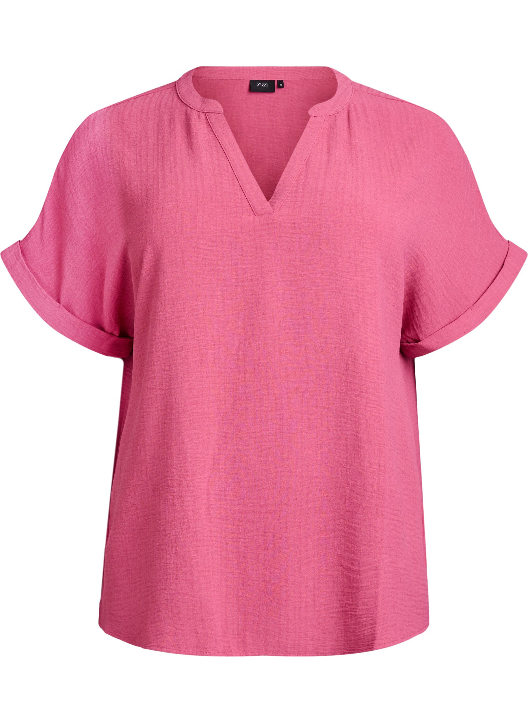 ZizziLuchtige blouse met korte mouwen, Rood, Packshot image number 0