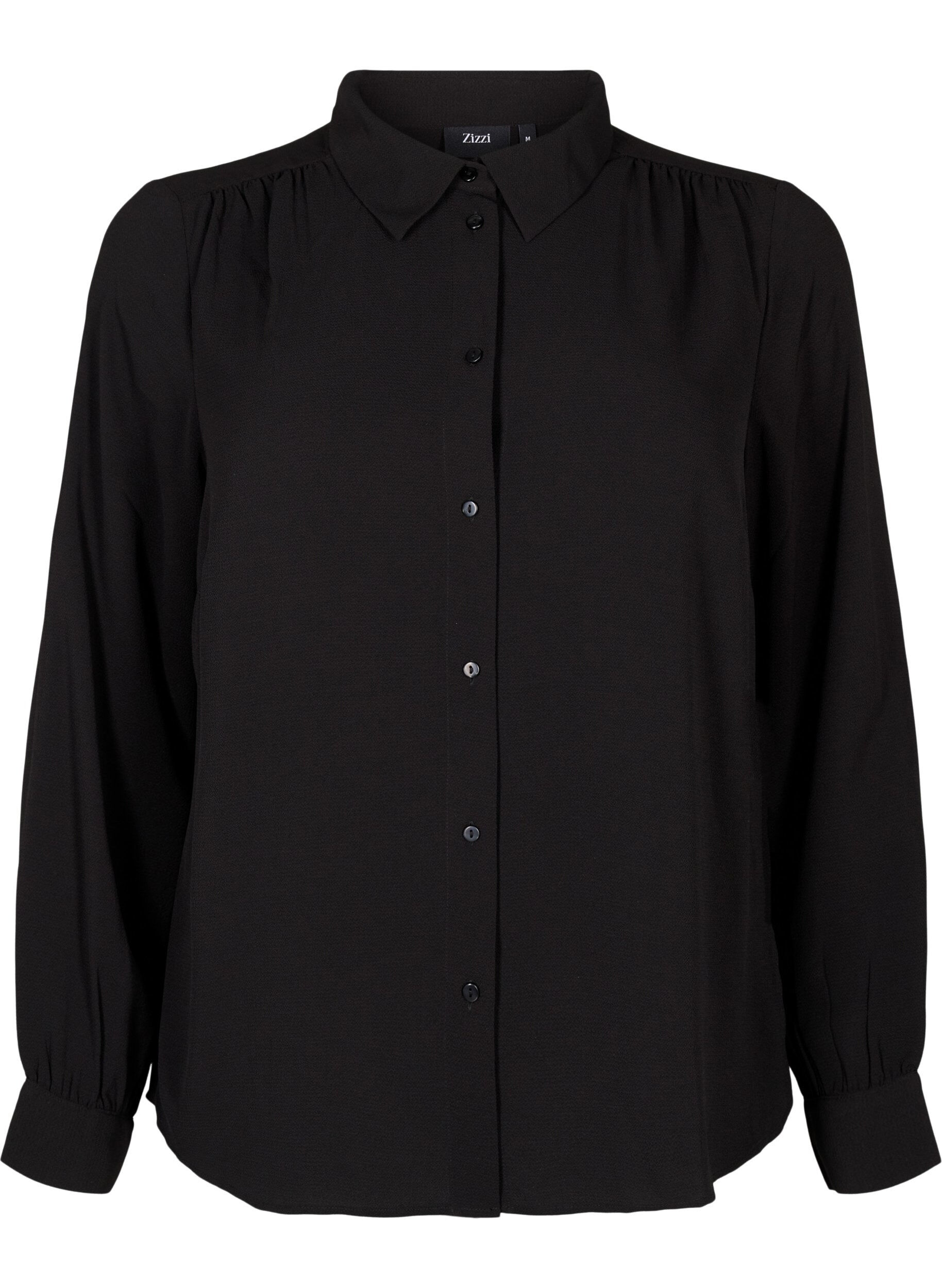 Zizzi Chemise de couleur unie, Black, Packshot image number 0