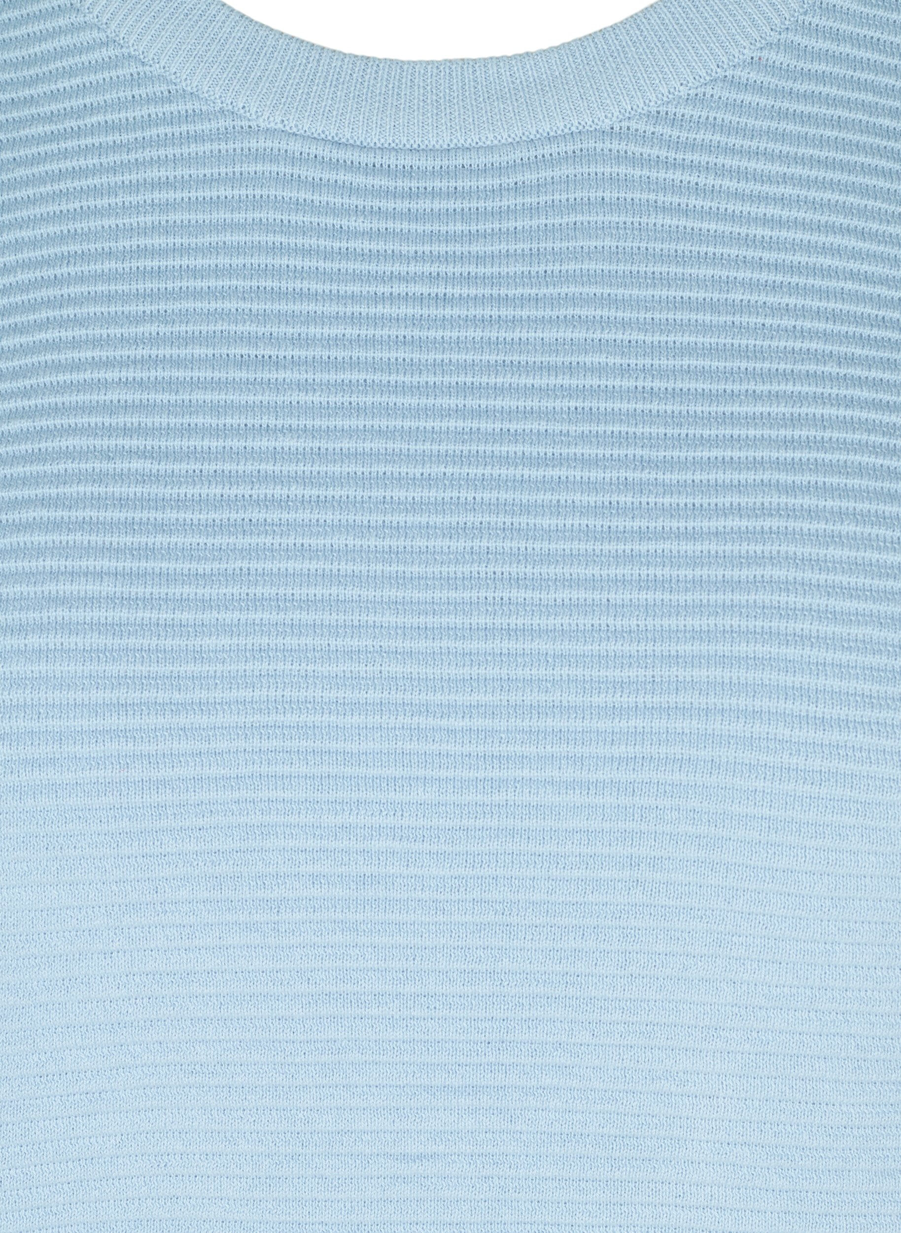 Zizzi Blouse en tricot &agrave; manches longues en coton bio, Chambray Blue, Packshot image number 2