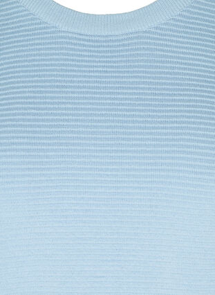 Gebreide blouse met lange mouwen van biologisch katoen, Chambray Blue, Packshot image number 2
