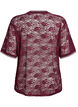 T-shirt sportif en dentelle coupe ample, Bordeaux foncé, Packshot image number 1