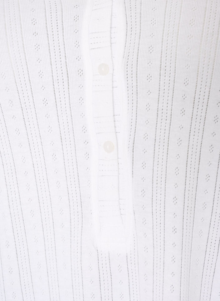 Nuisette en coton biologique avec broderie ajour&eacute;e, Blanc, Packshot image number 2