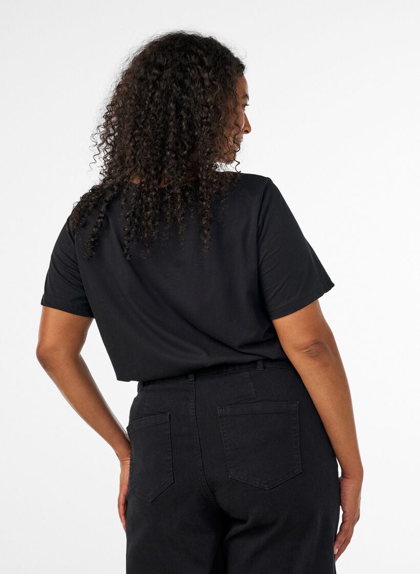 T-shirt met print, Zwart, Model image number 2
