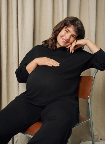 Pantalon de grossesse en tricot, Black, Image image number 0