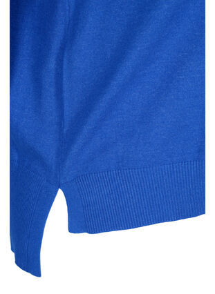 Pull en tricot avec fente, Dazzling Blue Mel., Packshot image number 3