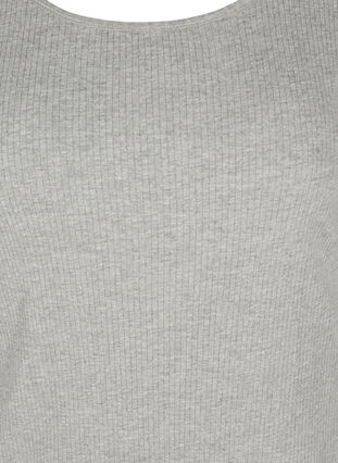 Robe à manches courtes en qualité côtelée, Light Grey Melange, Packshot image number 2