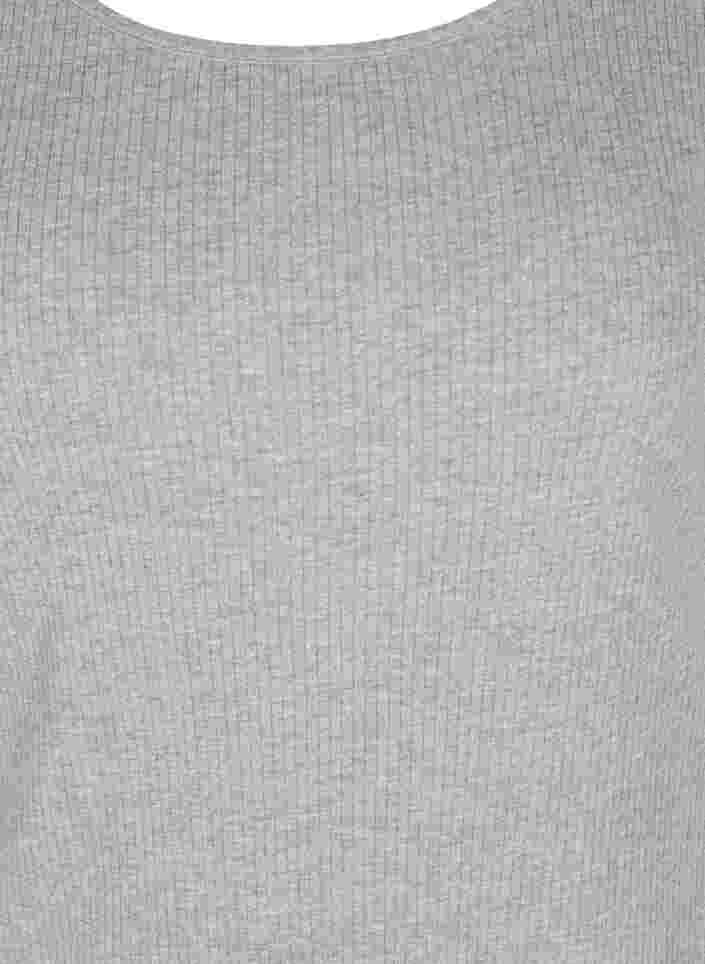 Jurk met korte mouwen in ribstof, Light Grey Melange, Packshot image number 2