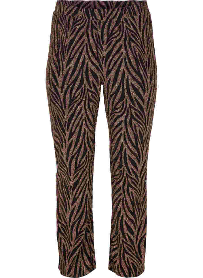 Gedessineerde broek met glitter, Black Lurex AOP, Packshot image number 0