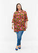 Gebloemde viscose tuniek met 3/4 mouwen, Neon Flower Print, Model image number 2