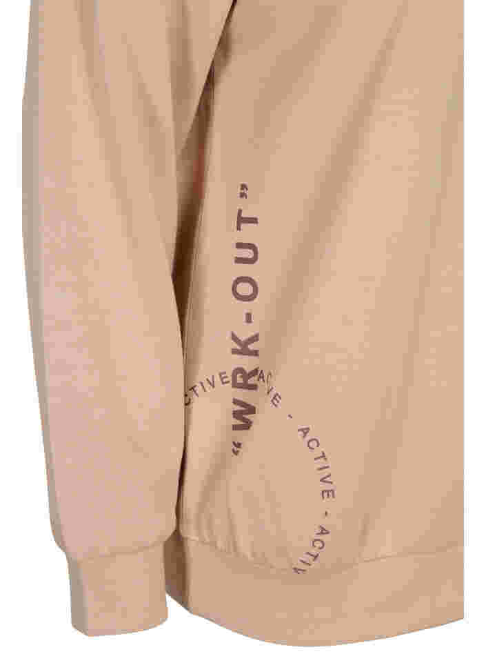 Sweatshirt met hoge hals en rits, Oatmeal, Packshot image number 3