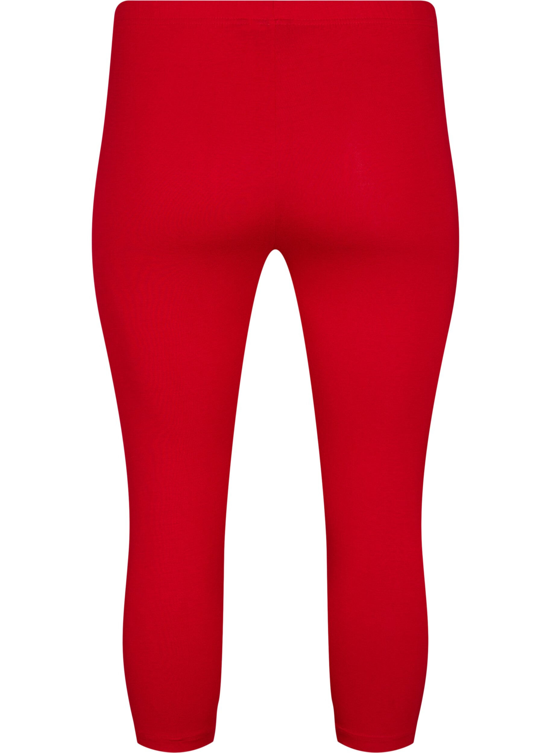 Zizzi Leggings basiques longueur 3/4 en viscose, Rouge, Packshot image number 1