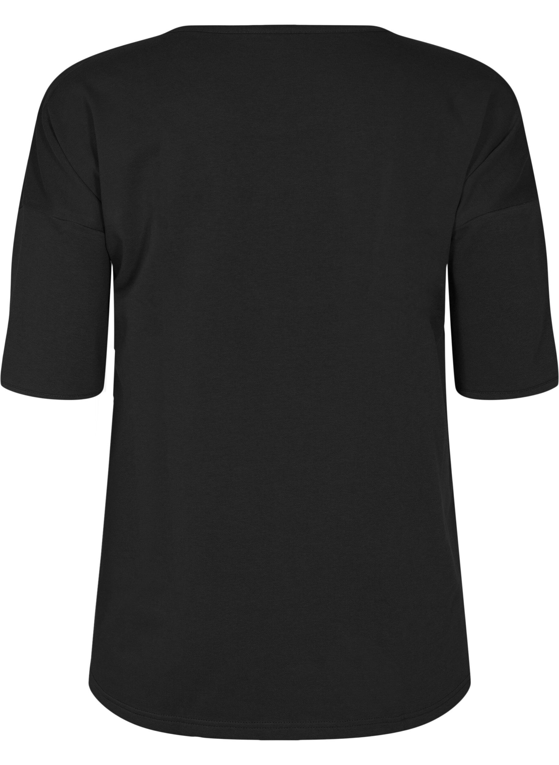 ZizziBlouse met 1/2 mouwen, Black, Packshot image number 1