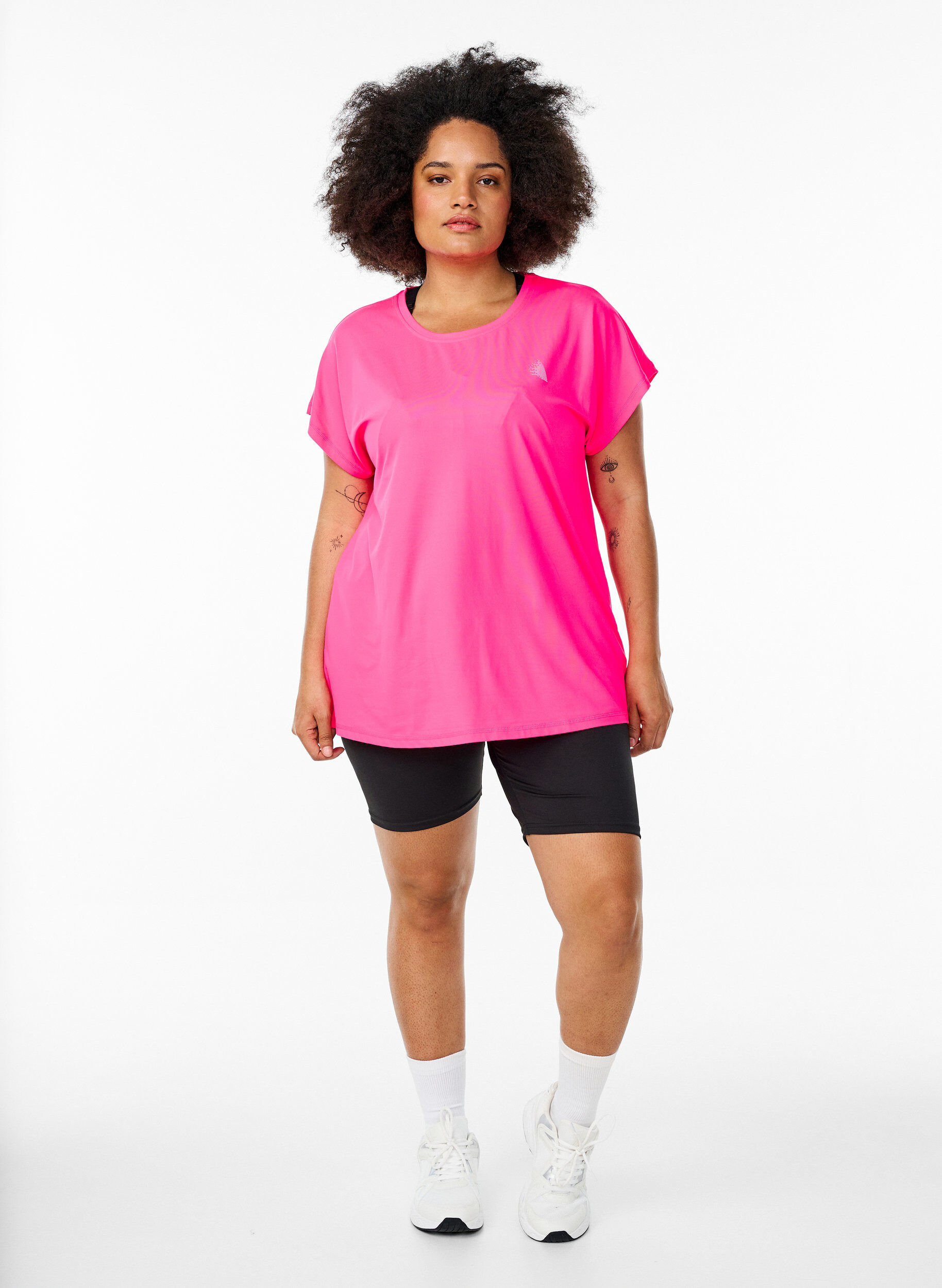 ZizziEffen gekleurd trainingsshirt, Roze, Model image number 1