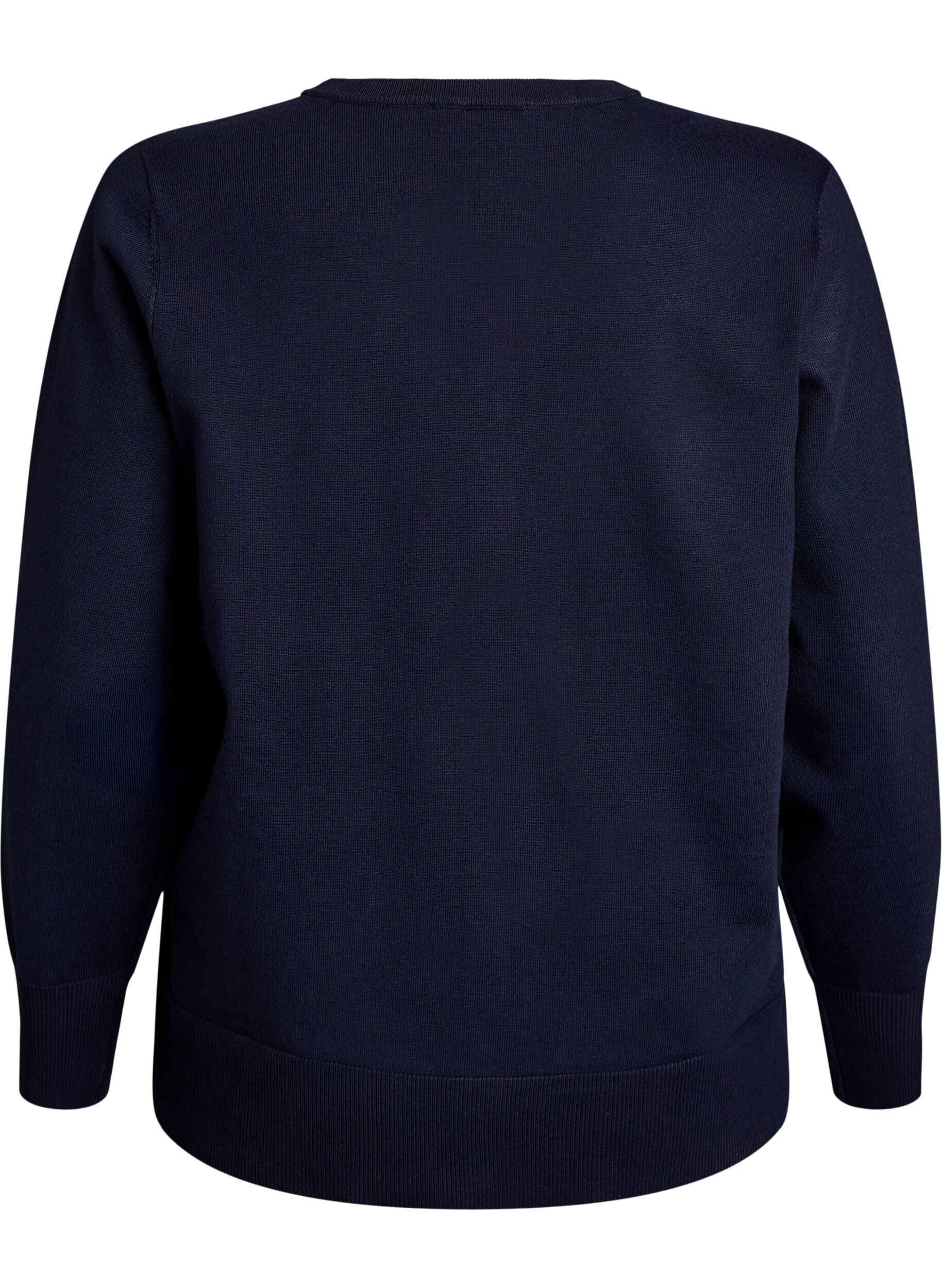 ZizziFLASH &ndash; Fijngebreide vest met ronde hals, Blauw, Packshot image number 1