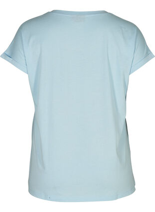 T-shirt met mix van katoen, Dream Blue Mel., Packshot image number 1