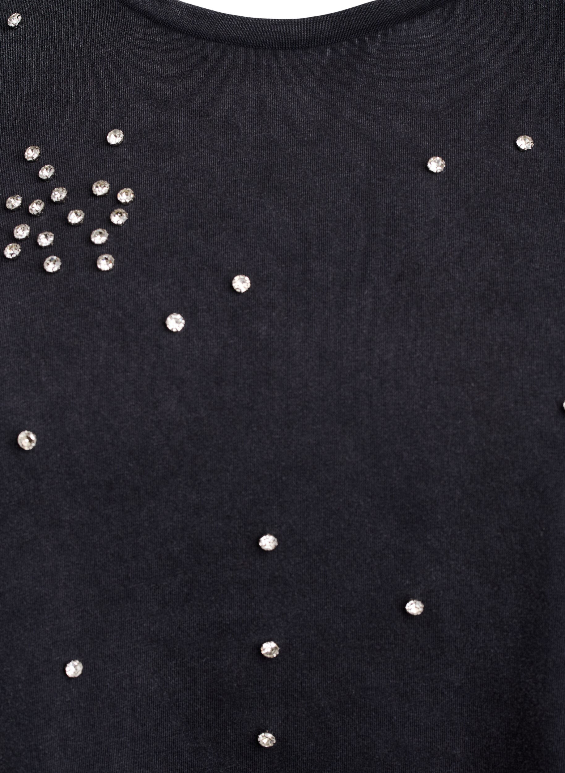 Zizzi T-shirt effet d&eacute;lav&eacute; avec strass, Gris, Packshot image number 2