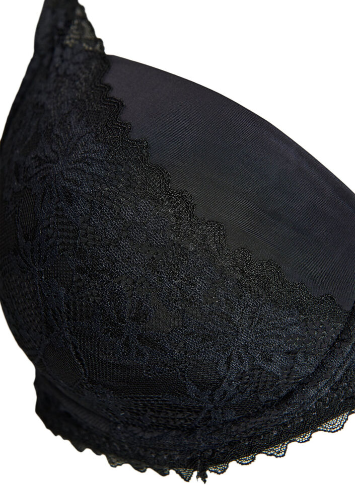 Soutien-gorge rembourr&eacute; avec dentelle, Noir, Packshot image number 2