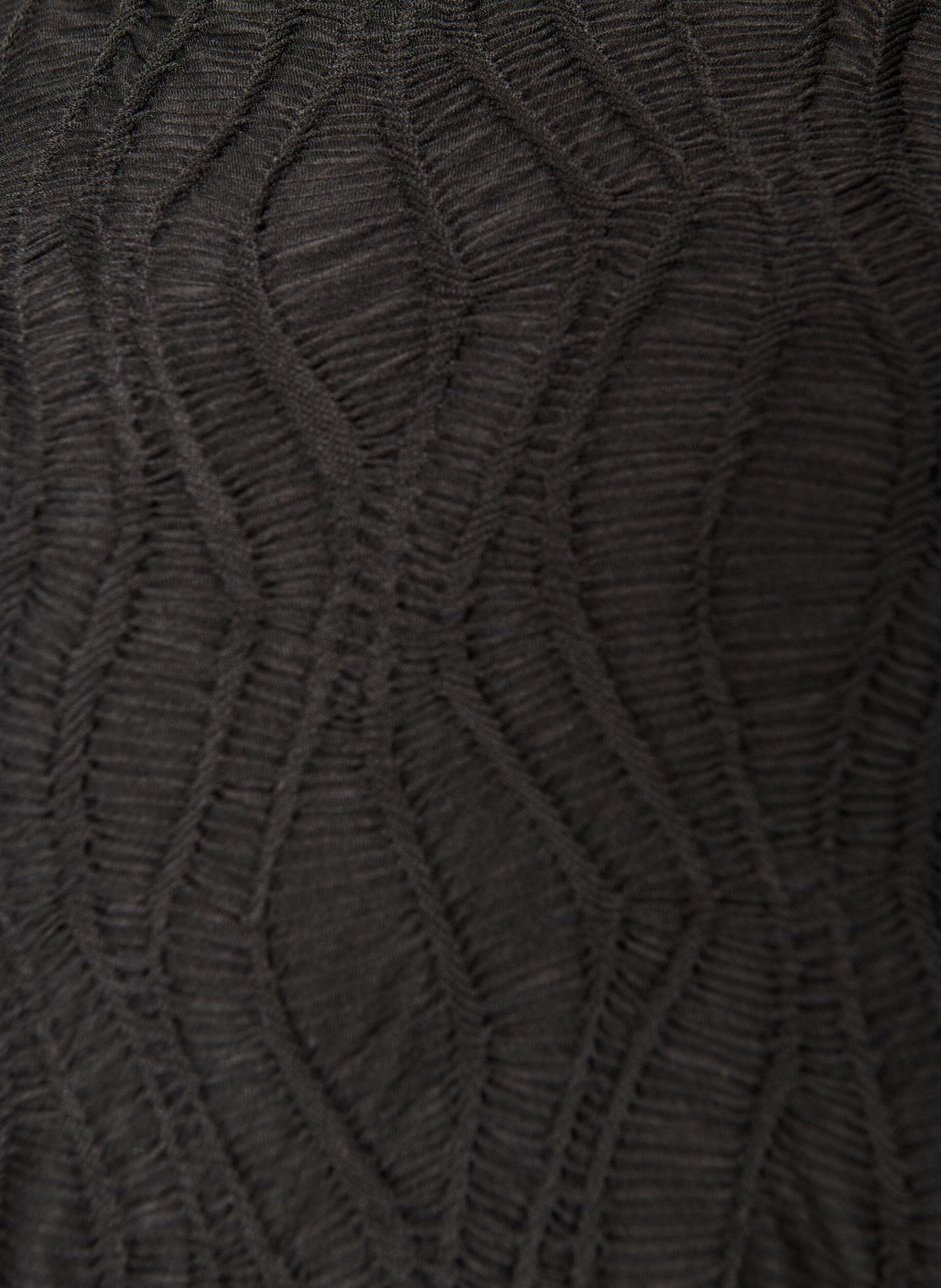 ZizziRobe midi &agrave; texture ondul&eacute;e et manches longues, Noir, Packshot image number 2