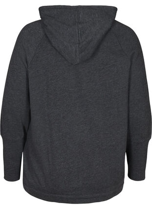 Sweatshirt met verstelbare onderkant, Black Mel., Packshot image number 1