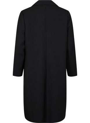 Manteau long avec fermeture à boutons, Black, Packshot image number 1