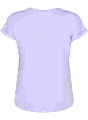 T-shirt à manches courtes en coton mélangé, Lavender, Packshot image number 1