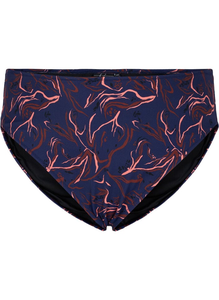 Bikinibroekje met hoge taille en hoog uitgesneden pijpjes, Zwart, Packshot image number 0