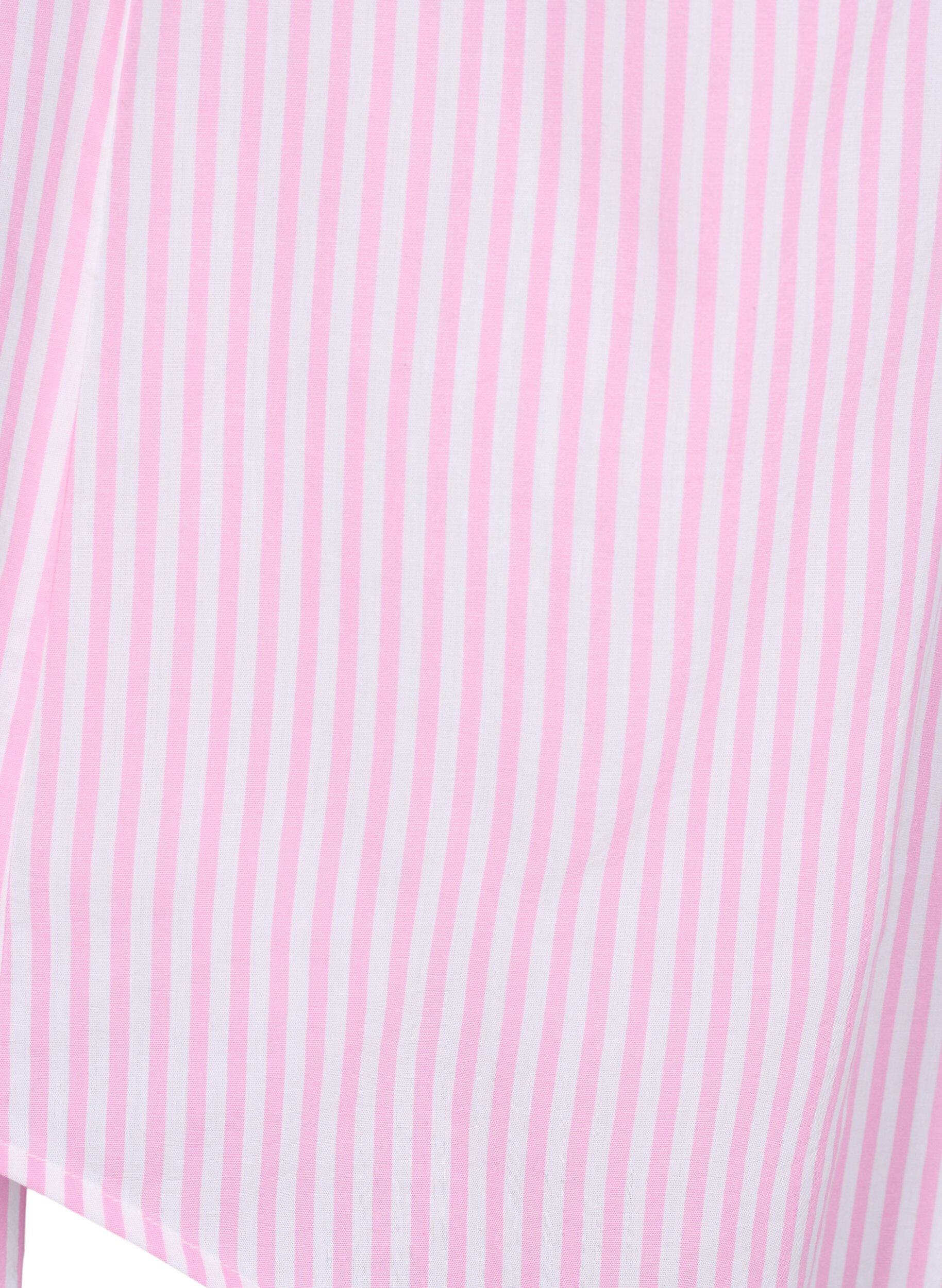 Zizzi Chemise longue &agrave; rayures avec manches 3/4, Rose, Packshot image number 3