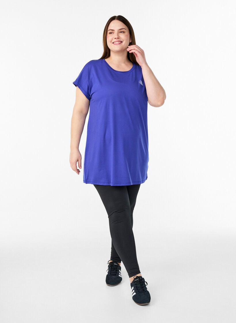 T-shirt long d'entra&icirc;nement, Violet, Model image number 1