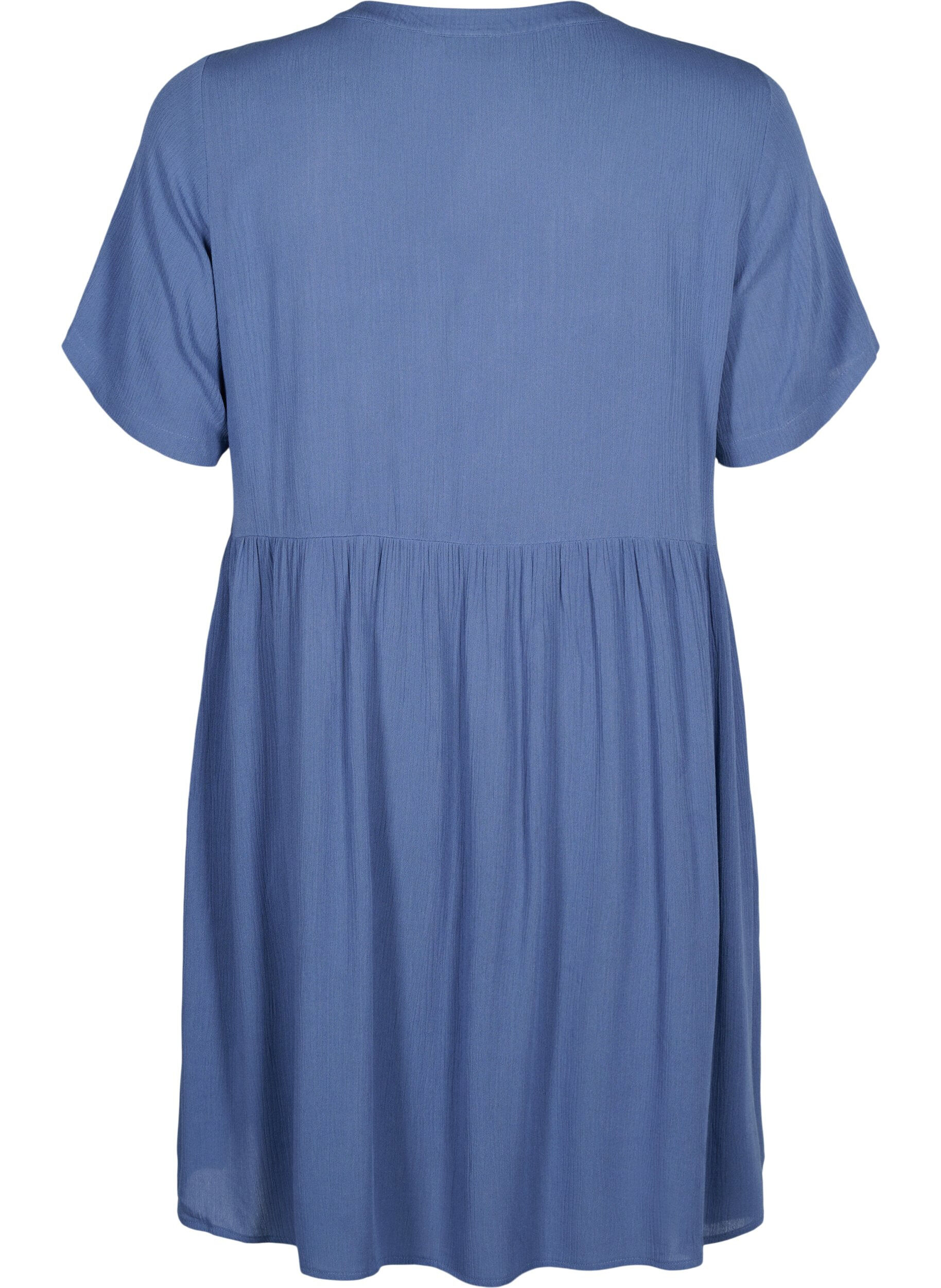 Zizzi Robe &agrave; manches courtes en viscose avec forme en A, Moonlight Blue, Packshot image number 1