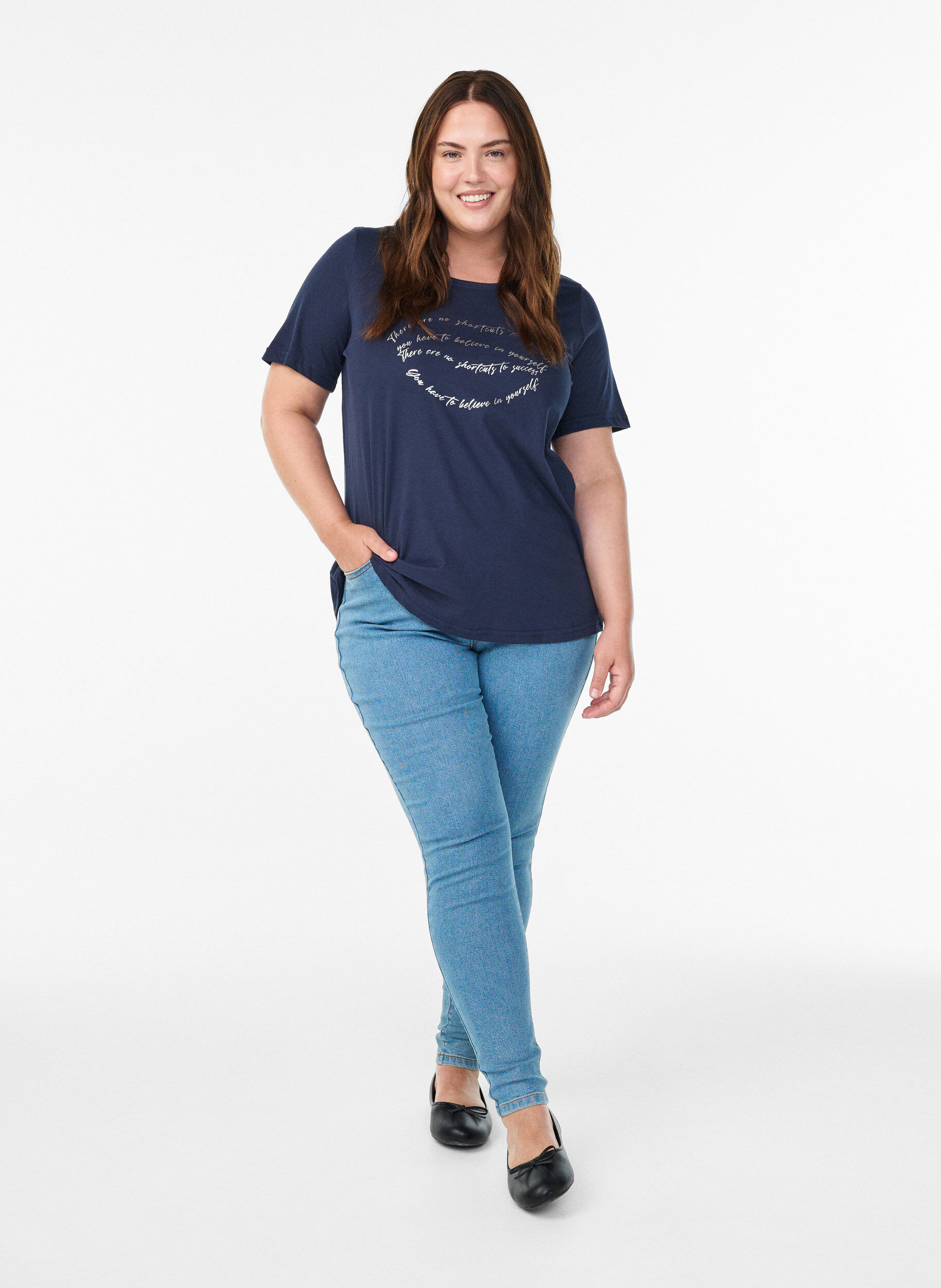ZizziT-shirt imprim&eacute;, Bleu, Model image number 1