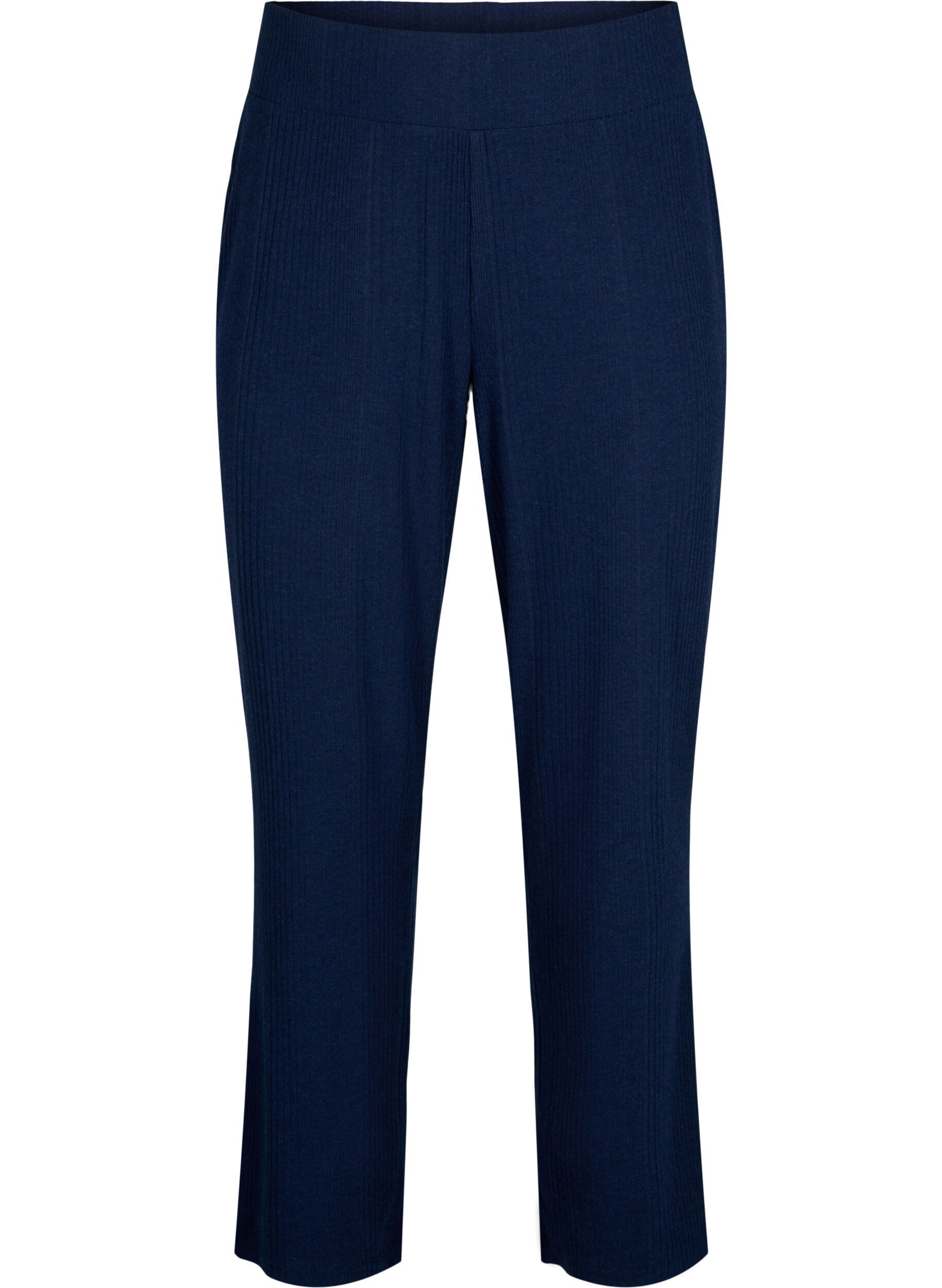 Zizzi Pantalon confortable avec texture ray&eacute;e, Night Sky Mel., Packshot image number 0