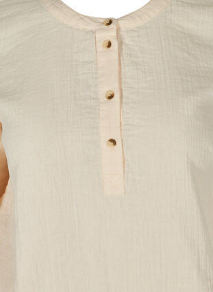 Katoenen blouse met knopen en 3/4-mouwen, Mother Of Pearl, Packshot image number 2