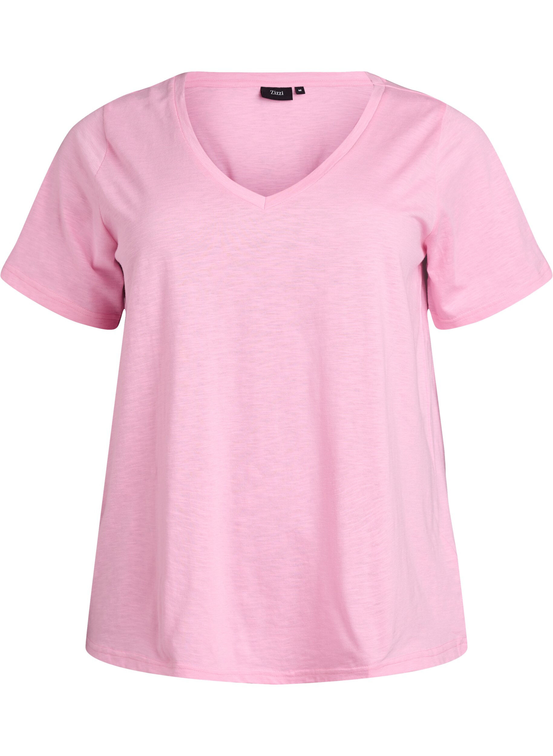 Basic t-shirt met korte mouwen en V-hals