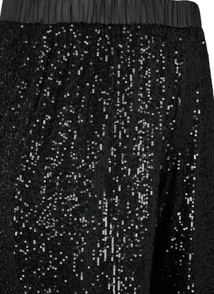 Pantalon à paillettes à taille élastique, Black, Packshot image number 2