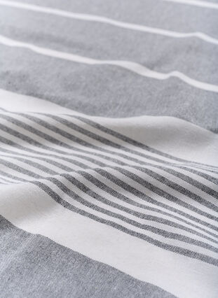 Serviette rayée avec franges, Medium Grey Melange, Packshot image number 3