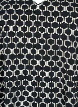Robe à col en V avec imprimé, Black Graphic AOP, Packshot image number 2
