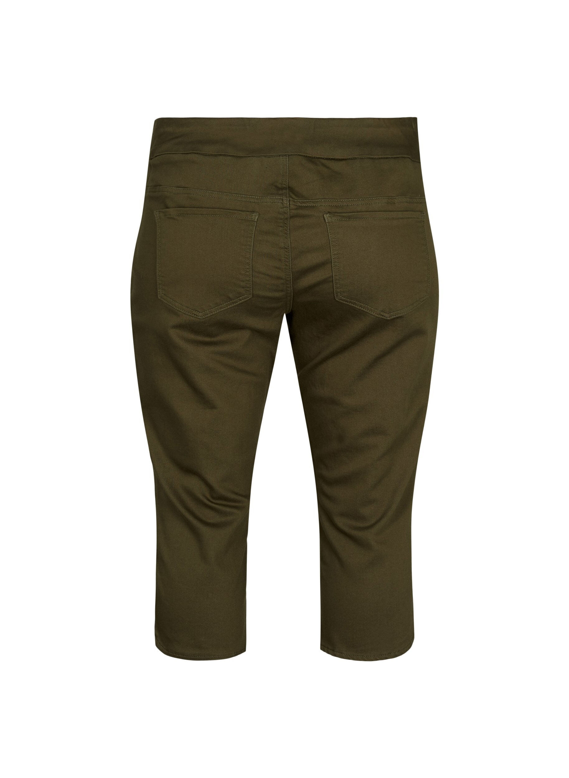 ZizziNauwsluitende driekwart broek in katoenmix, Ivy Green, Packshot image number 1
