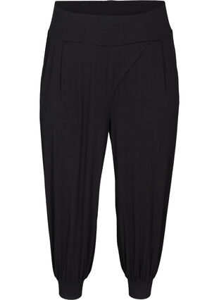 Pantalon de sport ample en viscose avec poches, Black, Packshot image number 0