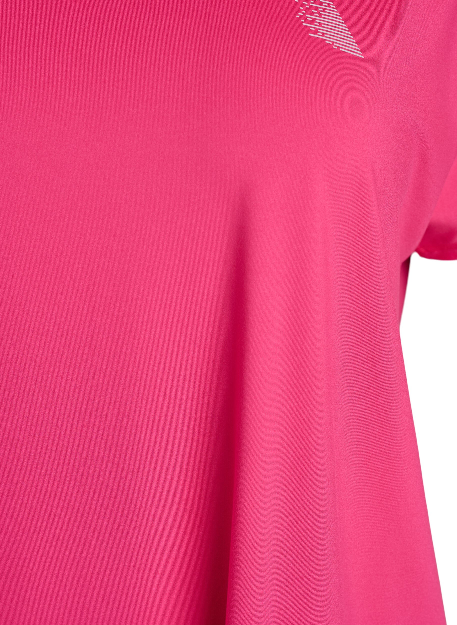 ZizziT-shirt de sport &agrave; manches courtes et col en V, Rose, Packshot image number 2