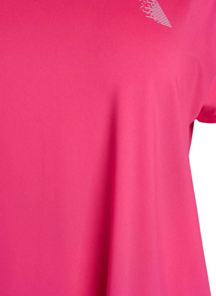 T-shirt de sport &agrave; manches courtes et col en V, Rose, Packshot image number 2