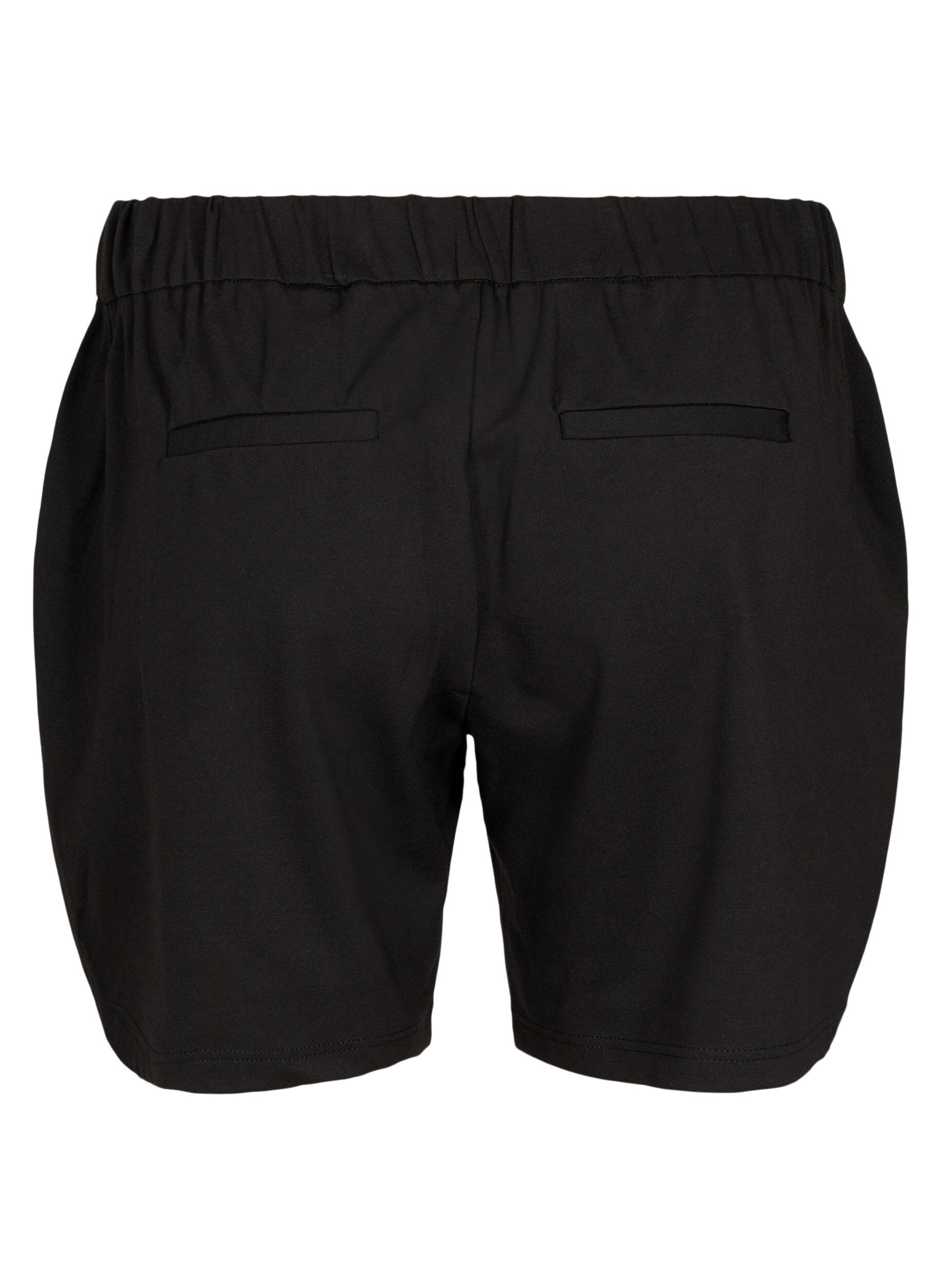ZizziMaddison korte broek met normale pasvorm, Black, Packshot image number 1