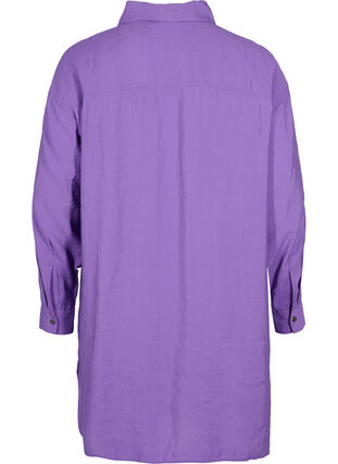 Chemise longue en viscose avec boutons, Royal Lilac, Packshot image number 1