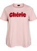T-shirt en coton bio avec imprim&eacute; sur le devant, Rose, Packshot image number 0
