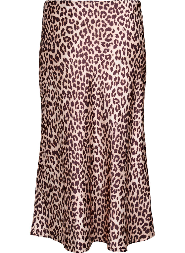 Satijnen midi rok, Bruin, Packshot image number 1