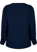 Blouse met lange mouwen en textuur, Navy Blazer, Packshot image number 1