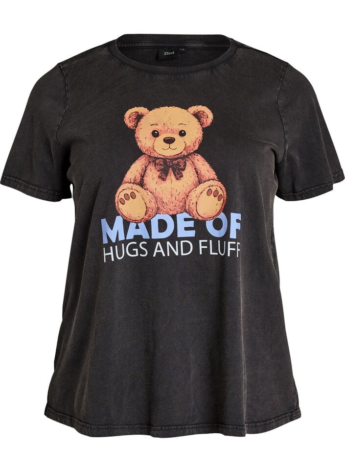 T-shirt graphique en coton bio, Noir, Packshot image number 0