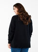 Chemisier en tricot avec col rond et motif tricot, Noir, Model image number 2