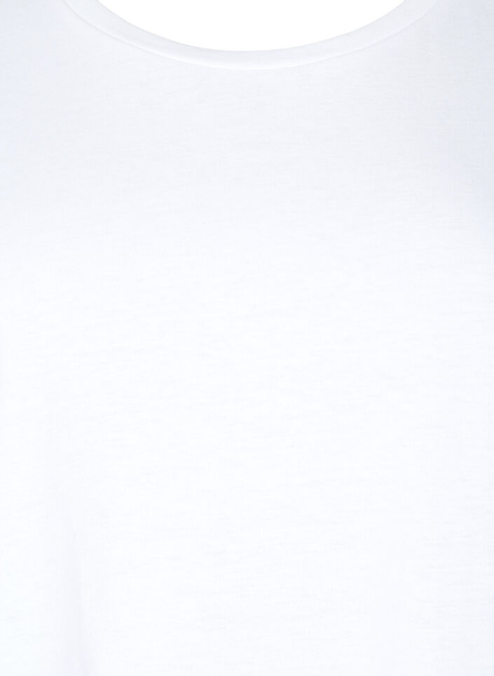 T-shirt à manches courtes en coton mélangé, Blanc, Packshot image number 2