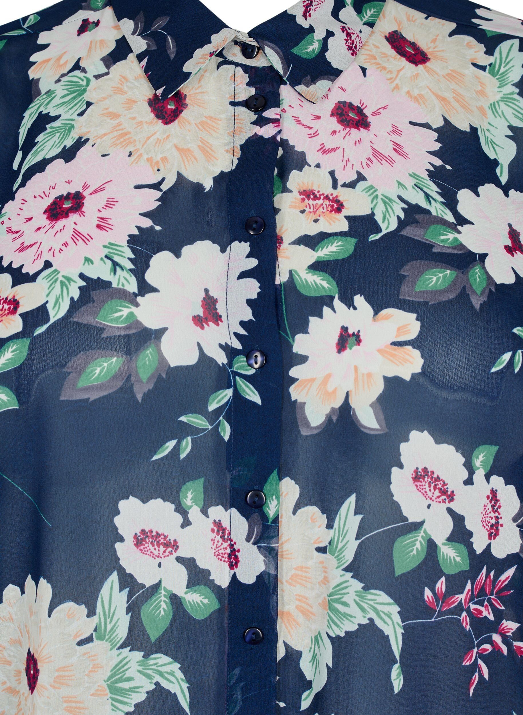 ZizziFLASH - Shirt met lange mouwen en bloemenprint, Navy Flower, Packshot image number 2